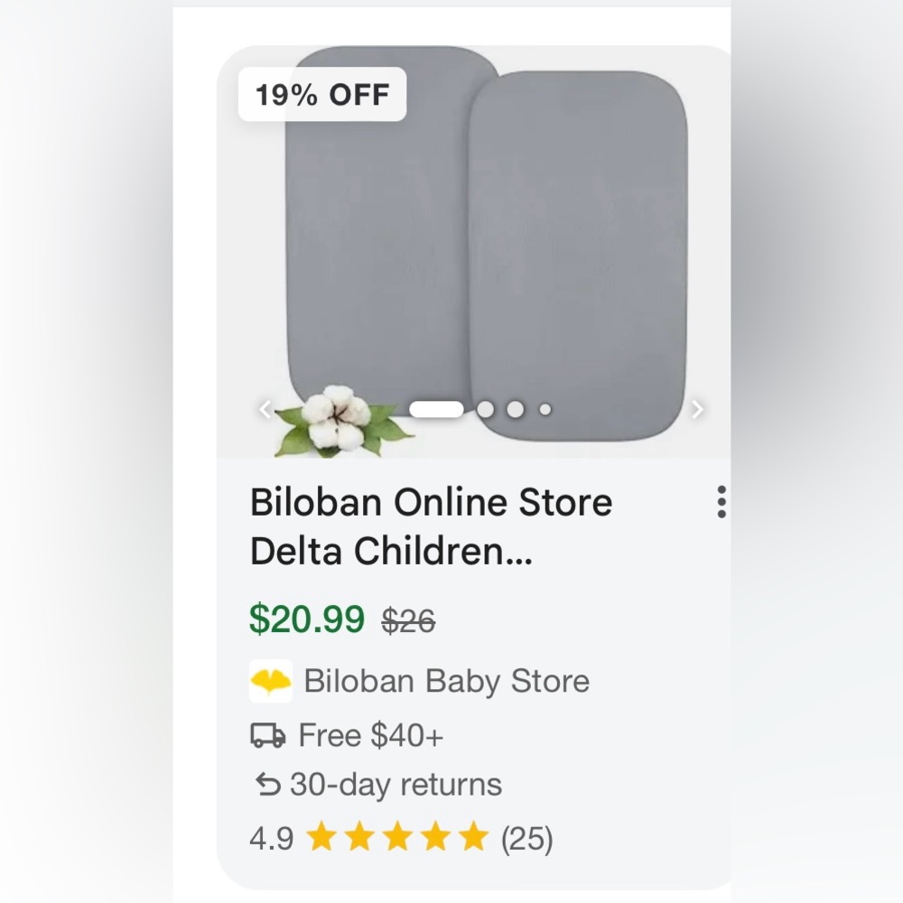 Biloban Bassinet Sheets (2 pack)